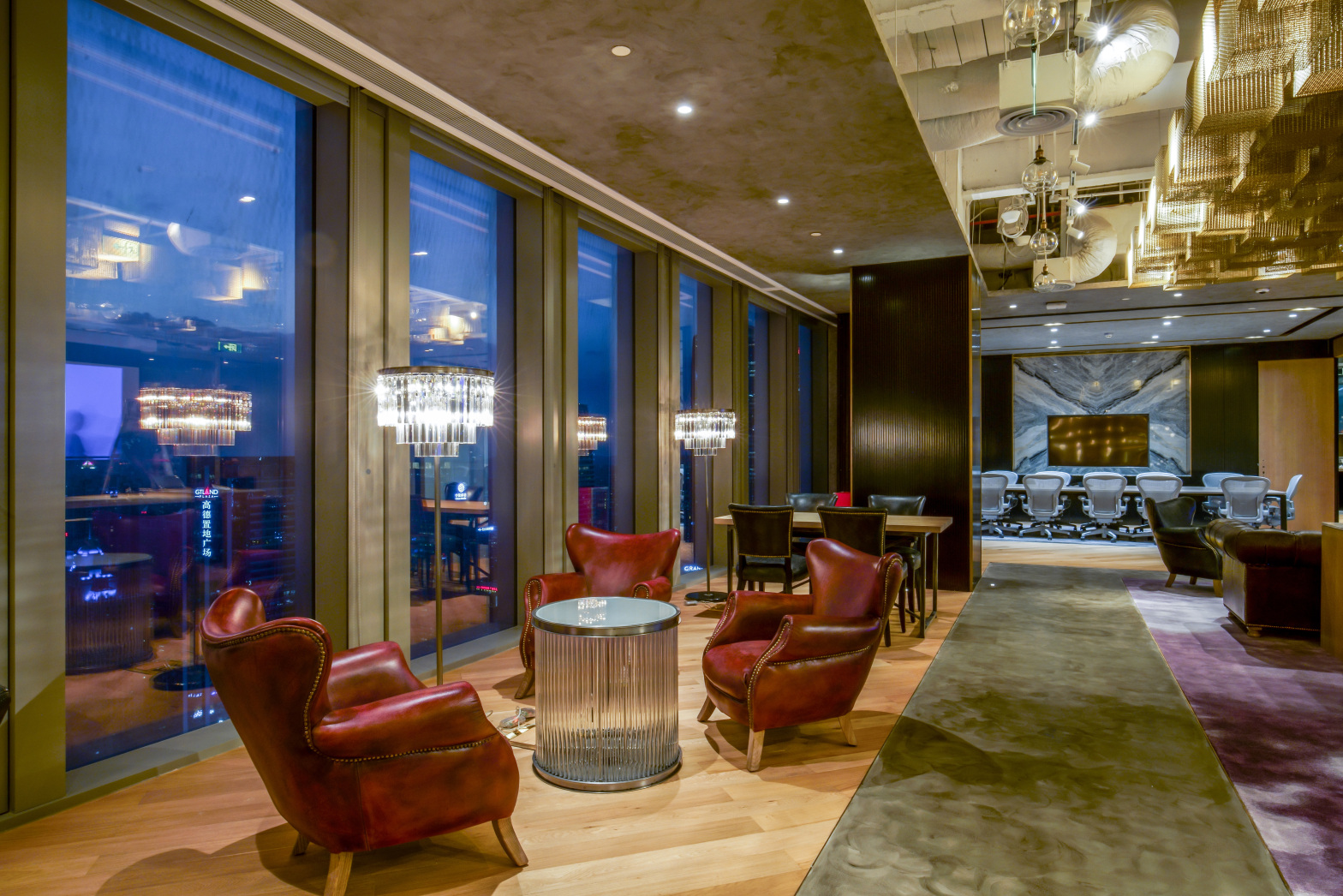 【德事商务中心（周大福金融中心38楼）150人Sky Lounge 空中沙龙休闲路演厅】广州办公场地租赁_联合办公租赁